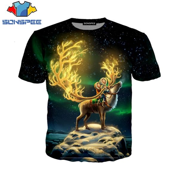 

fantasy deer animal 3d print shirts anime harajuku kawaii men clothing