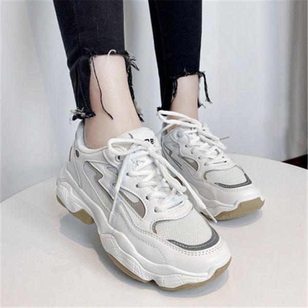 

2021 new springtime newer in chunky fashion colors mixed vulcanized shoes chaussures women's 7m50, Black;white