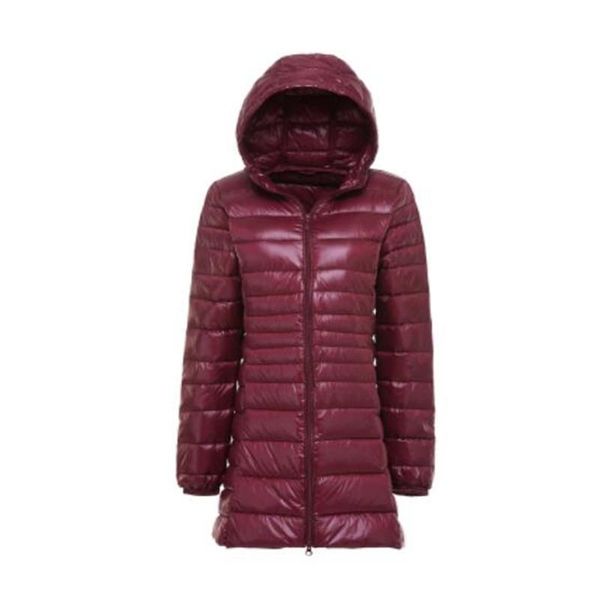 

down parka 2020 new winter down jacket women long white duck jacket outwear ultralight hooded thin hat coat 6xl 7xl, Black