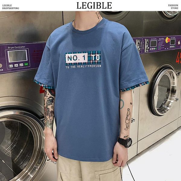 

legible fashion loose oversize t shirt men 2020 summer new korean men tshirt casual japanese t-shirt male1, White;black