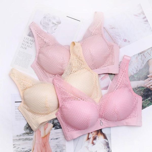 

vest style full cup push up adjustment underwear ultra thin lace bra no rims push up women's bra 95cd 100bcd size large size, Red;black