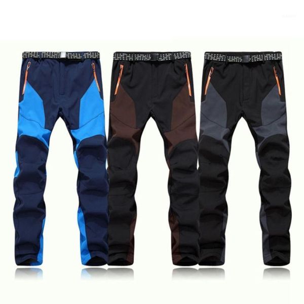 

2017 new fashion casual men waterproof windproof work warm thick pants trousers for winter pantalon homme #1, Black
