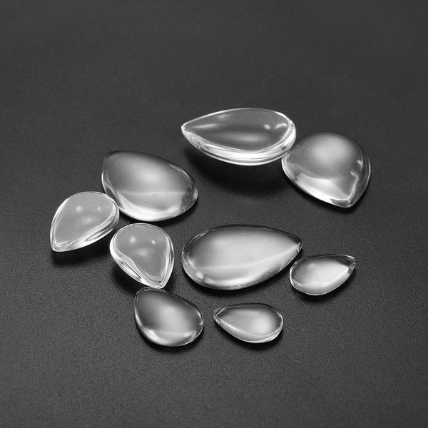 

30pcs/lot 3 size transparent glass cabochon jewelry findings drops shape dome cover for diy jewelry making supplies accessories wmtcvf