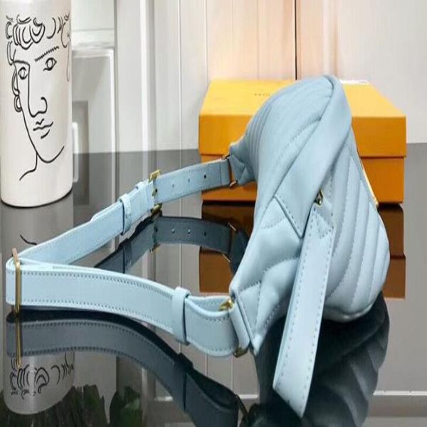 

wave m53750 new bumbag calfskin quality 37cm 5a leather belt bag waist handbags with dust bag dhl cqpm1 mukk