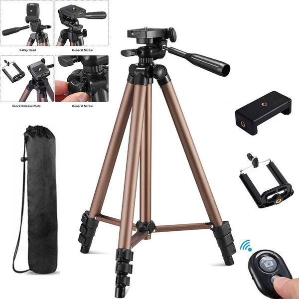 

штатив для телефона wt3130 штатив для держателя камеры dslr фотокамеры цифровые видеокамеры dv алюминиевый сотовый телефон стенд 1.3м 130cm