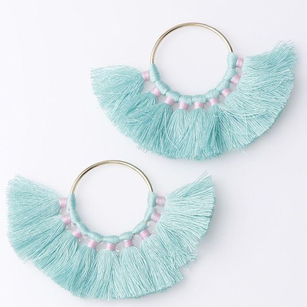 

2pc 80mm mix color cotton thread tassel jewelry accessories diy earring accessories metal ring tassel making diy handmade h sqcwtp