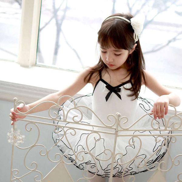 

korean version of ballet sling skirt children's dance june 1 performance girls' training drs, Blue