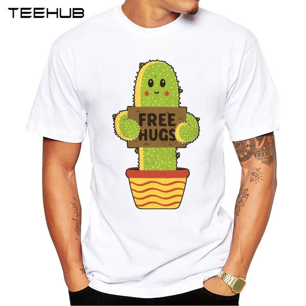 

teehub men's new fashion hugs cactus design short sleeve t-shirt cool printed hipster tee shirts sport hooded sweatshirt hoodie