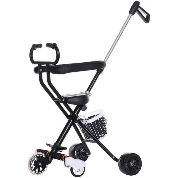 

2020 stroller with brake five wheel stroller widened off-road wheel foldable tricycle 1-6-year-old children's stroller lj201012