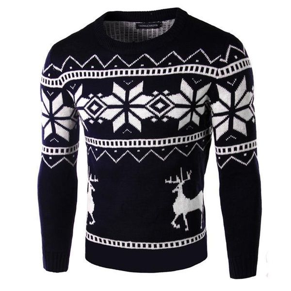 

2019 fashion men christmas sweaters england style men sweater deer pullovers reindeer sweater slim o-neck men sweater, White;black