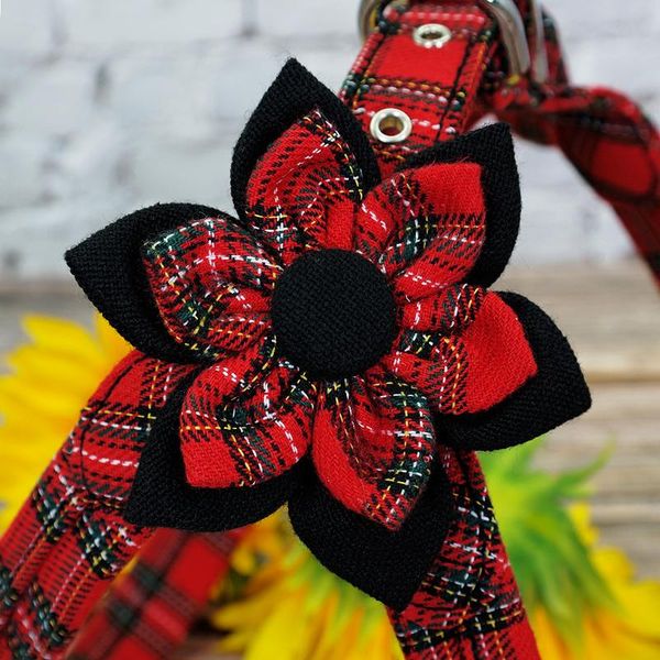 

puppy dog harness leash set dog accessories plaid pet chihuahua harness vest walking leashes lead for small medium dogs sqcnsg