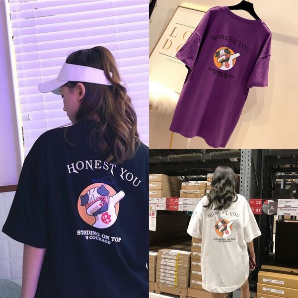 

2020 весной и летом футболку новый интернет-знаменитости же стиль одежды лето бф большой короткими рукавами футболки пара женской одежды cxz, White