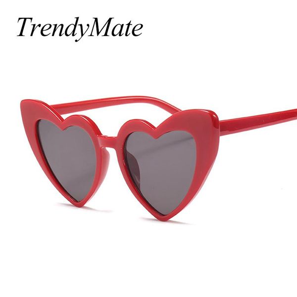 

sunglasses 2021 love heart women cat eye vintage christmas gift black pink red shape sun glasses for uv400 1233t, White;black
