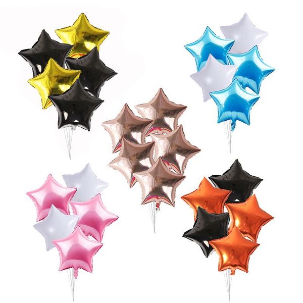

5pcs 18inch gold silver foil star balloon wedding balloons decoration baby shower childrens kids birthday party balloons globos qylskm