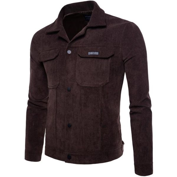 

spring new fashion men casual coat corduroy slim fit jackets streetwear mens outerwear brand jacket man men, Black;brown