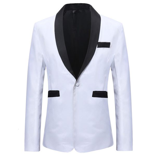 

simple spring color new button pure men's casual one piece suit, White;black