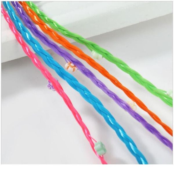 

flower bead women twist braid wig ponytail holder rubber band girl heart hair rope colorful hair clip acc qyledg