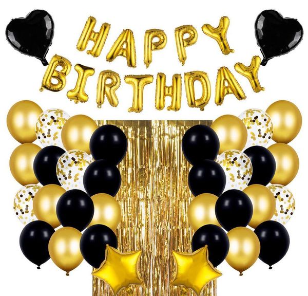 

ale rain suit black gold birthday balloons golden letters birthday balloons party decoration alum bbyzch bdesports