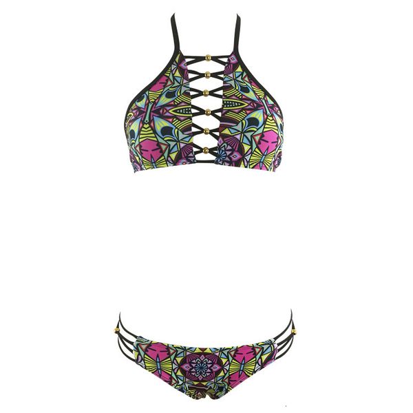 

digital printing split weave oversize bikini high waist swimsuit, White;black