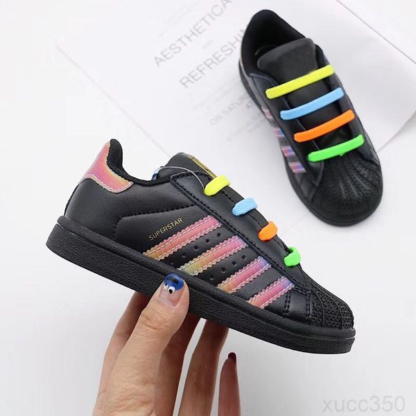 

2020 new stan smith кроссовки casual кожи дети обувь sports кроссовок малыш classic квартира ботинки суперметке для детей zoi8x, Black