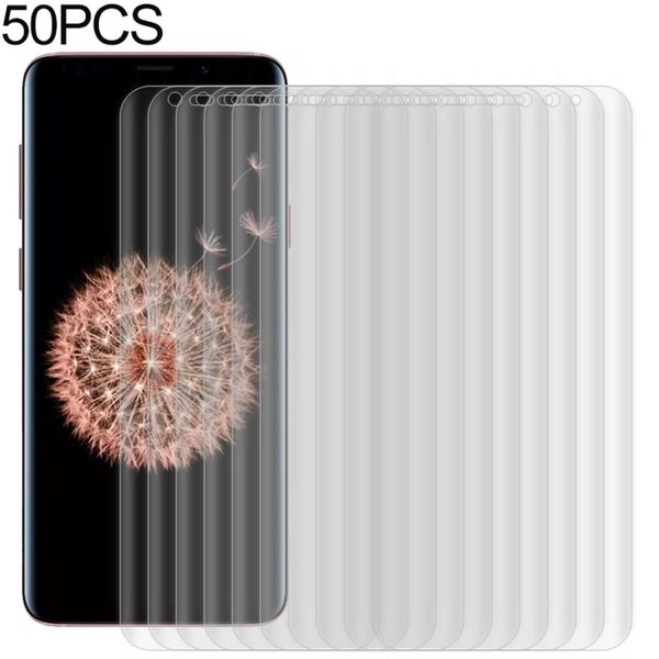 

for galaxy s9 50 pcs 3d curved full cover soft pet film screen protector