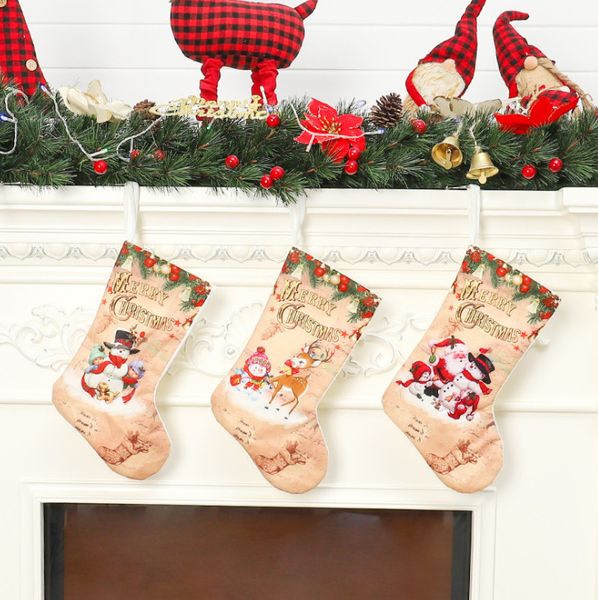 O tamanho mais recente 30CM, meias de Natal, Elder Snowman Elk Style, decorações de Natal, Árvore de Natal Pendant frete grátis