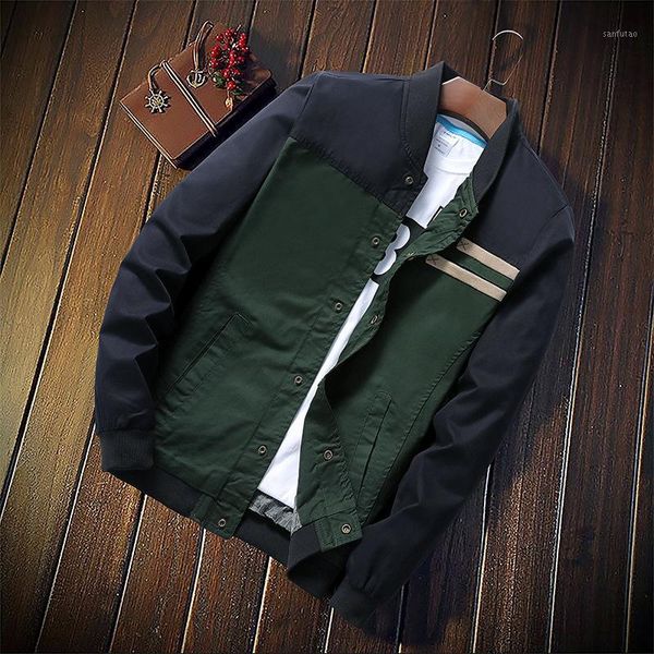 

quality autumn korean men's jacket cultivate one's morality mens coats and jackets male baseball matching collar uniform m-5xl1, Black;brown