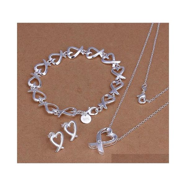 

wholesale - christmas gift 925 sterling silver fashion necklace+earrings set qs137 leu7g