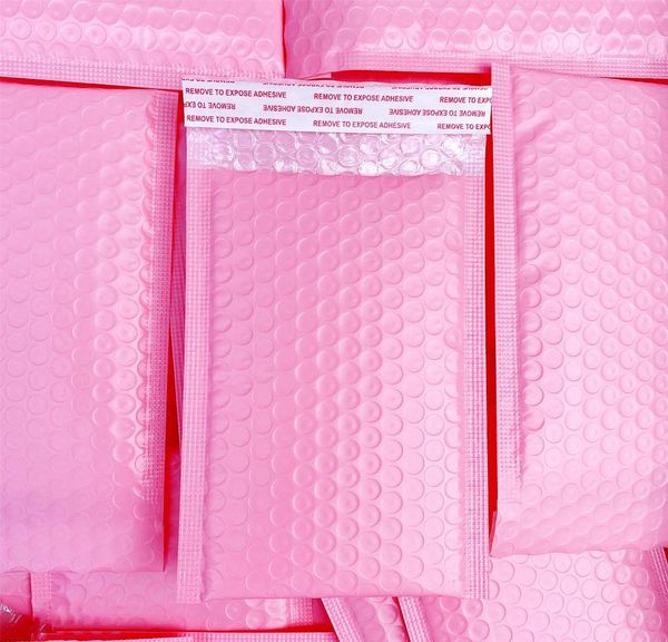 

10шт 5x7 дюймов 130180mm light pink poly bubble mailer проложенного конверт самой печать почтового мешок пузырь конверт конверт доставка wmt