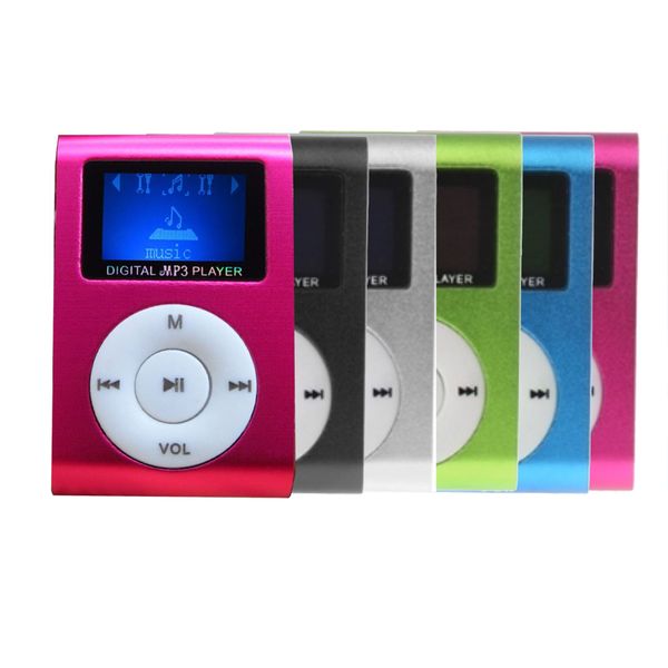 Atacado Superior Mini USB metal clipe MP3 Tela LCD Jogador Suporte 32GB TF Digital Mp3 Music Player