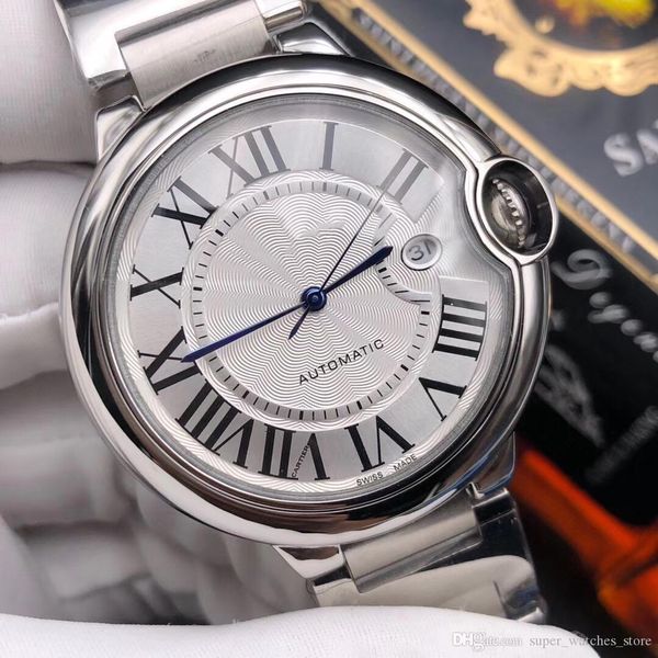 

super watchs 006 42 мм * 10 мм прекрасный сталь корпус синий шар для воздушных шаров импортированные полноценные движения montre de luxe bra, Slivery;brown