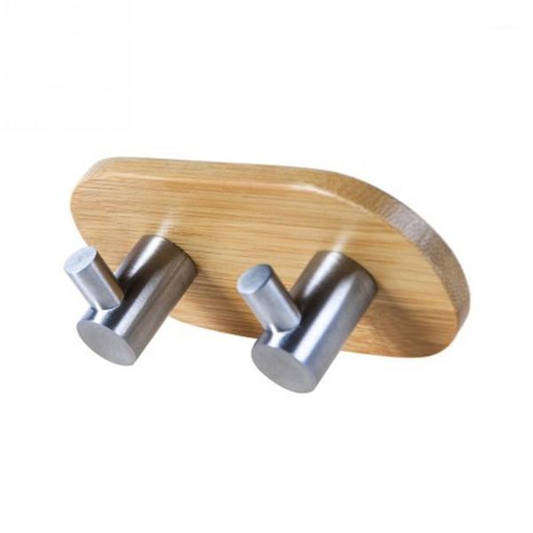 

hooks & rails 2021 bamboo stainless steel self-adhesion seamless hat towel coat wall decor clothes hangers bathroom1