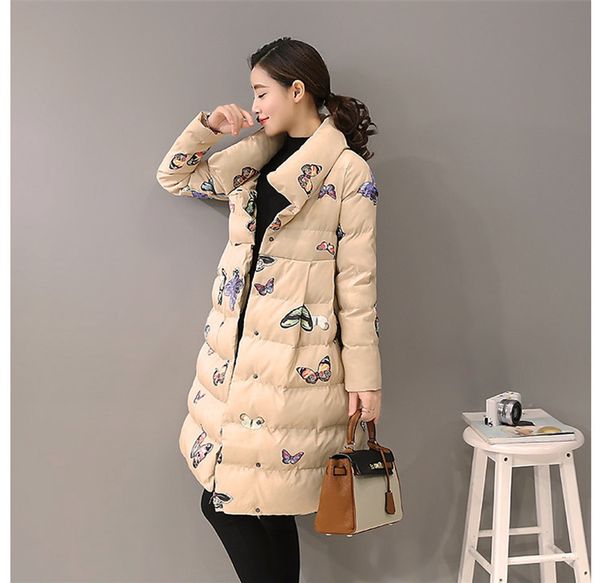 

2021 new women parkas unbearable winter goatee women's padded parka coat mujer wxf490 0mz7, Black