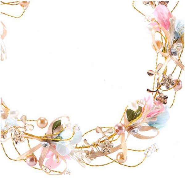 

handmade flower wreath women wedding bridal hair ornaments kids party crown floral garland bridesmaid hair accessories jllbub