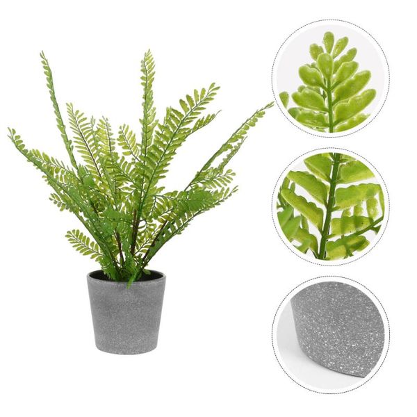 

decorative flowers & wreaths 1pc atificial plant bonsai vivid fern potted desk ornament