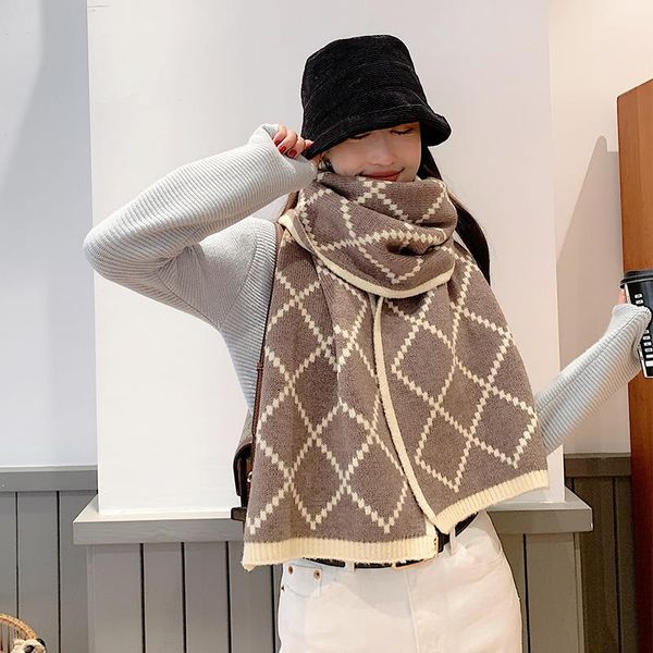 

scarves winter scarf for women explosion warm knitted thick mufflers neck female all-match simple cape arrival, Blue;gray