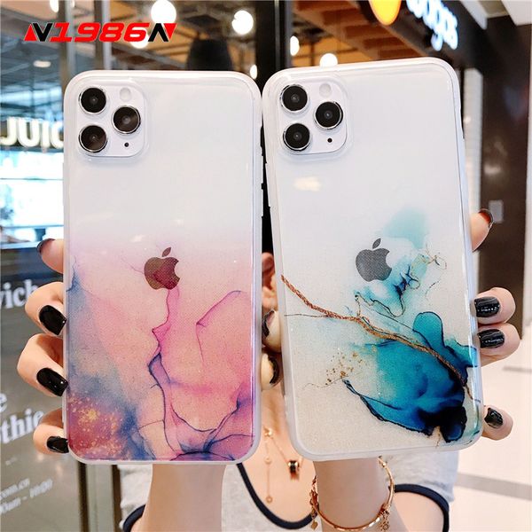 

43fgcase n1986n for phone iphone mini 12 11 pro x xr xs max 7 8 plus se 2 fashion glitter bling colorful painted clear imd cover