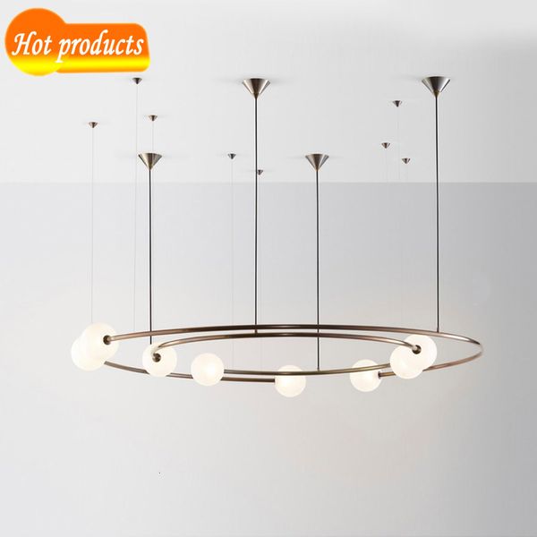 

glass orbit star led ball hanging salon lamp dq1t