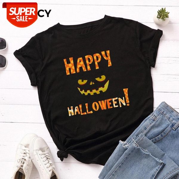 

jfuncy halloween women t-shirts female short sleeve tee plus size woman casual tshirt 2020 summer cotton t shirt #xg6u, White