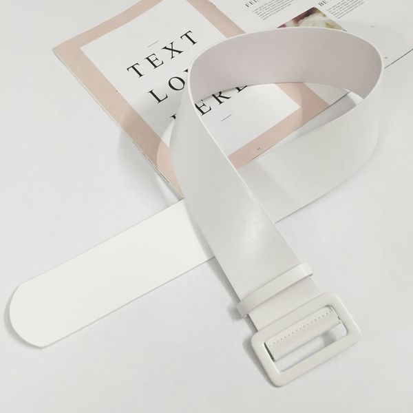 

new women's wide white leather round buckle cool belts women strap for woman jeans belt feminine y200501, Black;brown