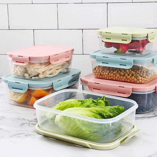 

plastic food storage box lunch box container bento boxes refrigerator preservation kitchen grain sugar nuts storage bin bbyheg lipper