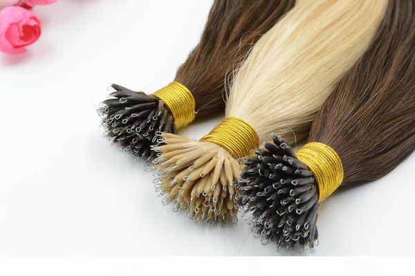

nano ring human hair extensions 18" 20" 100g pk 1g s nano links human hair extensions 100% indian human remy hair, Black