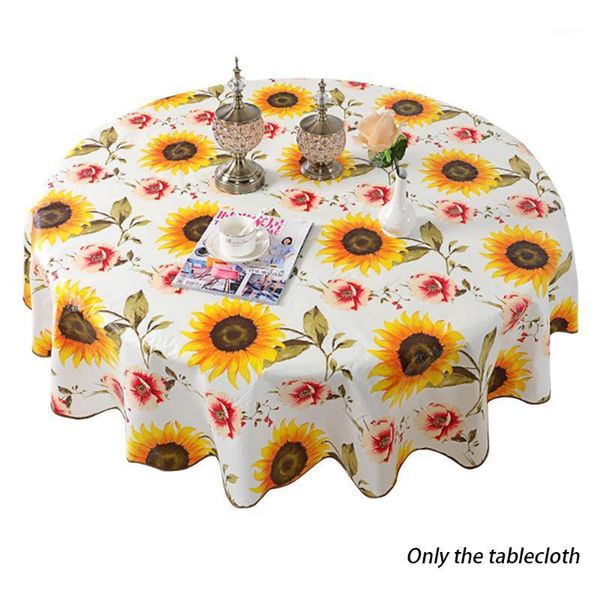 

table cloth pvc waterproof simple home modern round wedding decoration floral print kitchen wipe clean protective oil resistant1