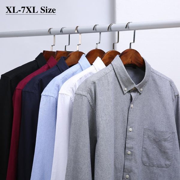 

plus size 5xl 6xl 7xl men's autumn winter long-sleeved shirt 100% cotton classic loose business casual plaid shirts male brand1, White;black