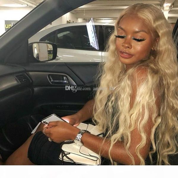 

brazilian 613 blonde full lace wigs wave human hair front lace wigs indian peruvian malaysain hair wigs, Black;brown