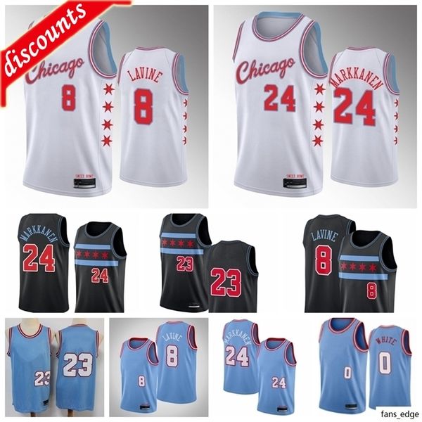 

chicagomen kids lauri markkanen zach lavine coby white 2020/21 swingman cityyouth basketball jersey black edition s-2xl, Black;red