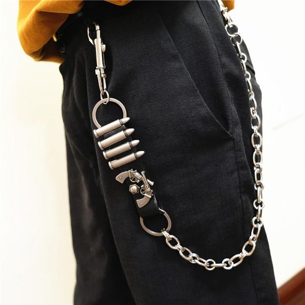 

fashion tide men punk chain trousers women the shape pants chain metal waist chains chatelaine, Black;brown