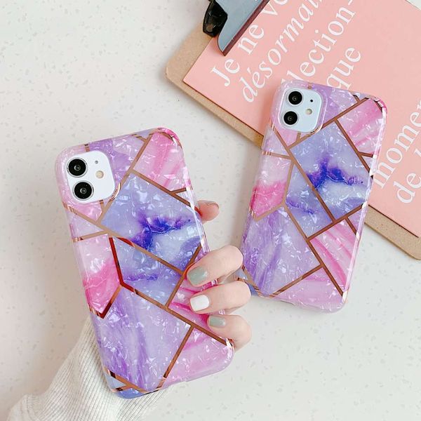 

sewqelectroplated lattice rhombic shell imd fall proof and hemmed tpu mobile phone protective case is suitable for vip serivtrvgt