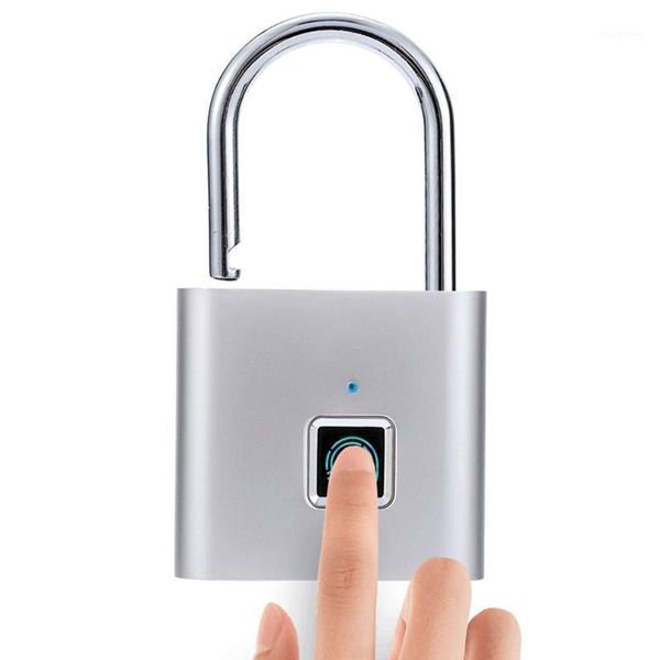 

keyless usb rechargeable door lock fingerprint smart padlock quick unlock zinc alloy metal self developing chip1
