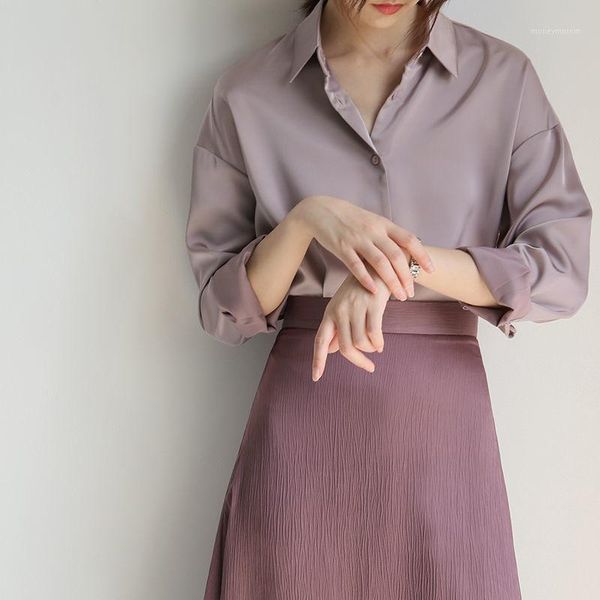 

women's tracksuits purple temperament a-line versatile half length bag skirt mid long summer gentle wind light mature fashion sleeve sh, Gray